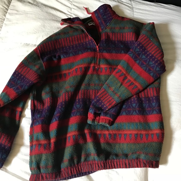 patterned quarter zip